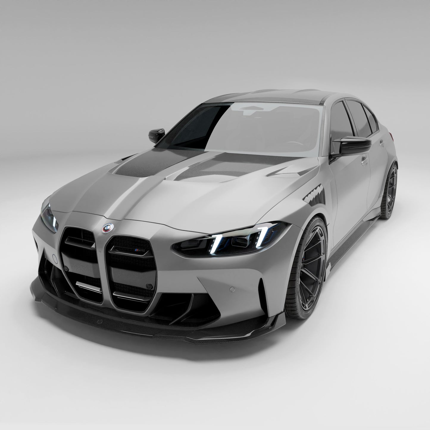 BMW M3 G80 carbon fiber hood angled surface shot