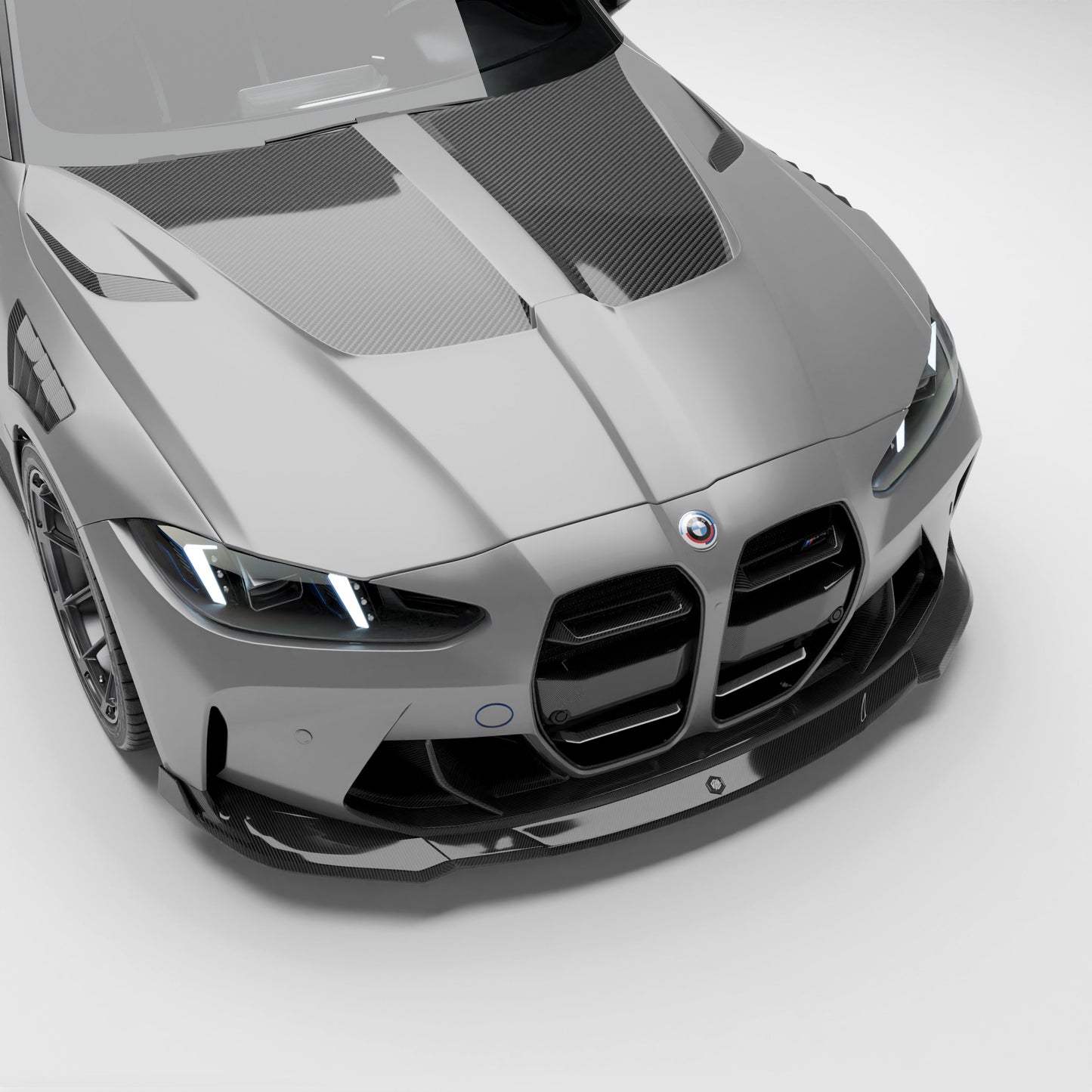BMW M3 G80 carbon fiber vented hood top view