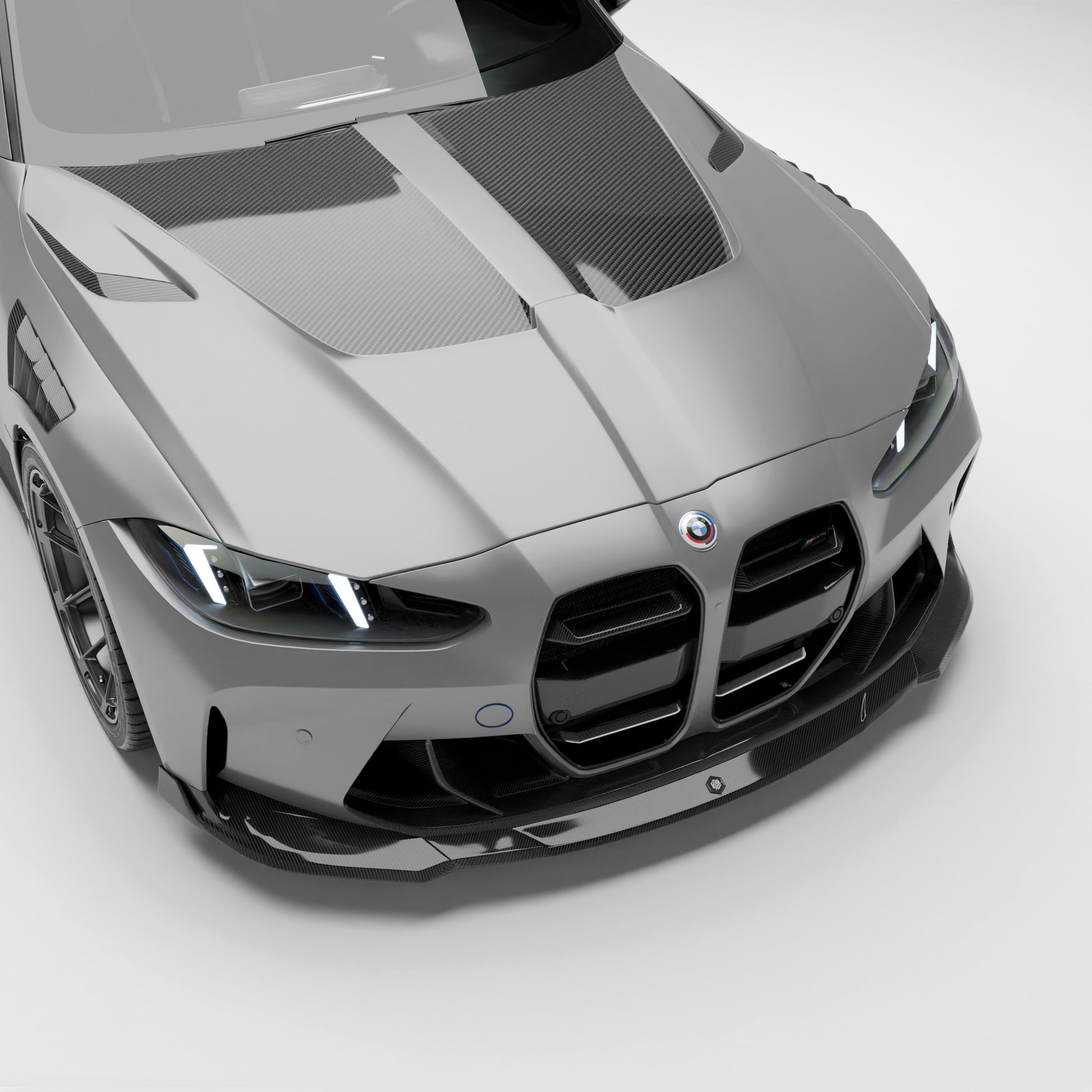 BMW M3 G80 carbon fiber vented hood top view