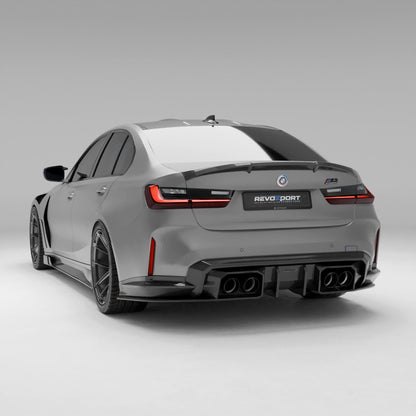 BMW M3 G80 carbon fiber rear diffuser lower bumper view