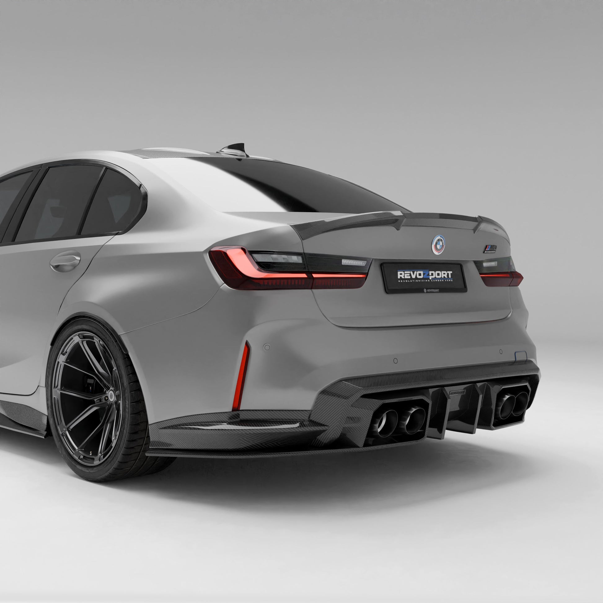 BMW M3 G80 carbon fiber rear diffuser rear view