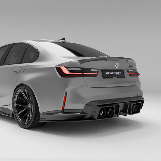 BMW M3 G80 carbon fiber rear diffuser rear view