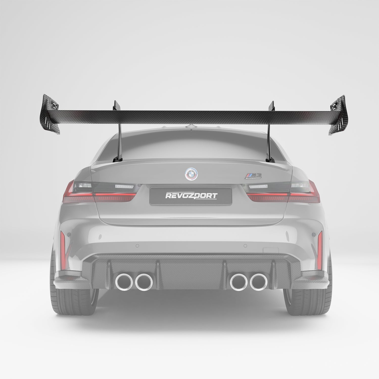 BMW M3 G80 carbon fiber rear wing side profile of the airfoil
