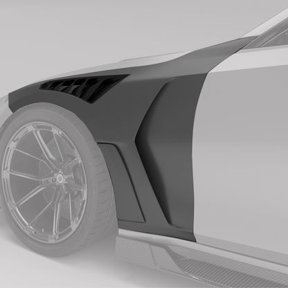 G80 M3 vented carbon fender shown from the front wheel arch