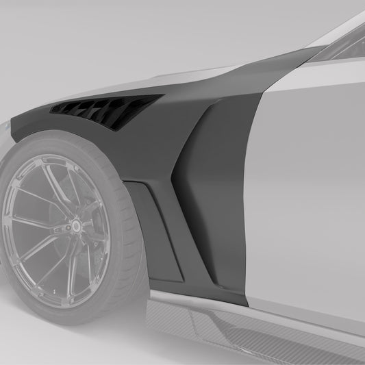 G80 M3 vented carbon fender shown from the front wheel arch