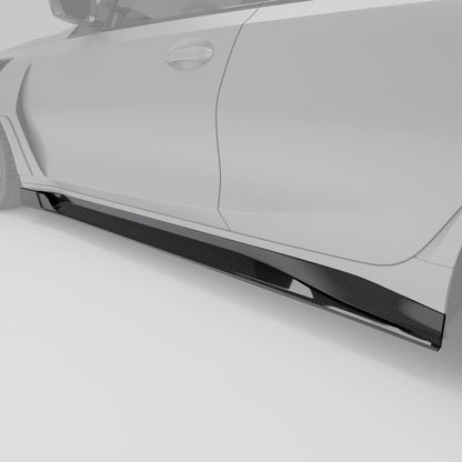 G80 M3 carbon side skirt extension shown along the rocker panel