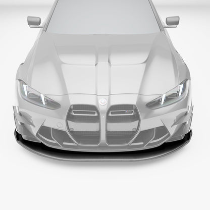 BMW M3 G80 carbon fiber splitter and air dam three-quarter view