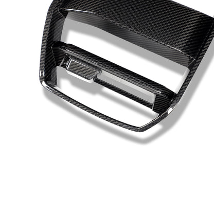 BMW M4 G82 carbon fiber front grille side angle showing depth