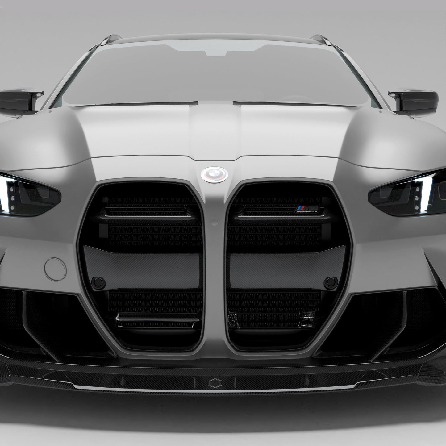 BMW M3 G81 Touring carbon fiber front grille with ACC, front view