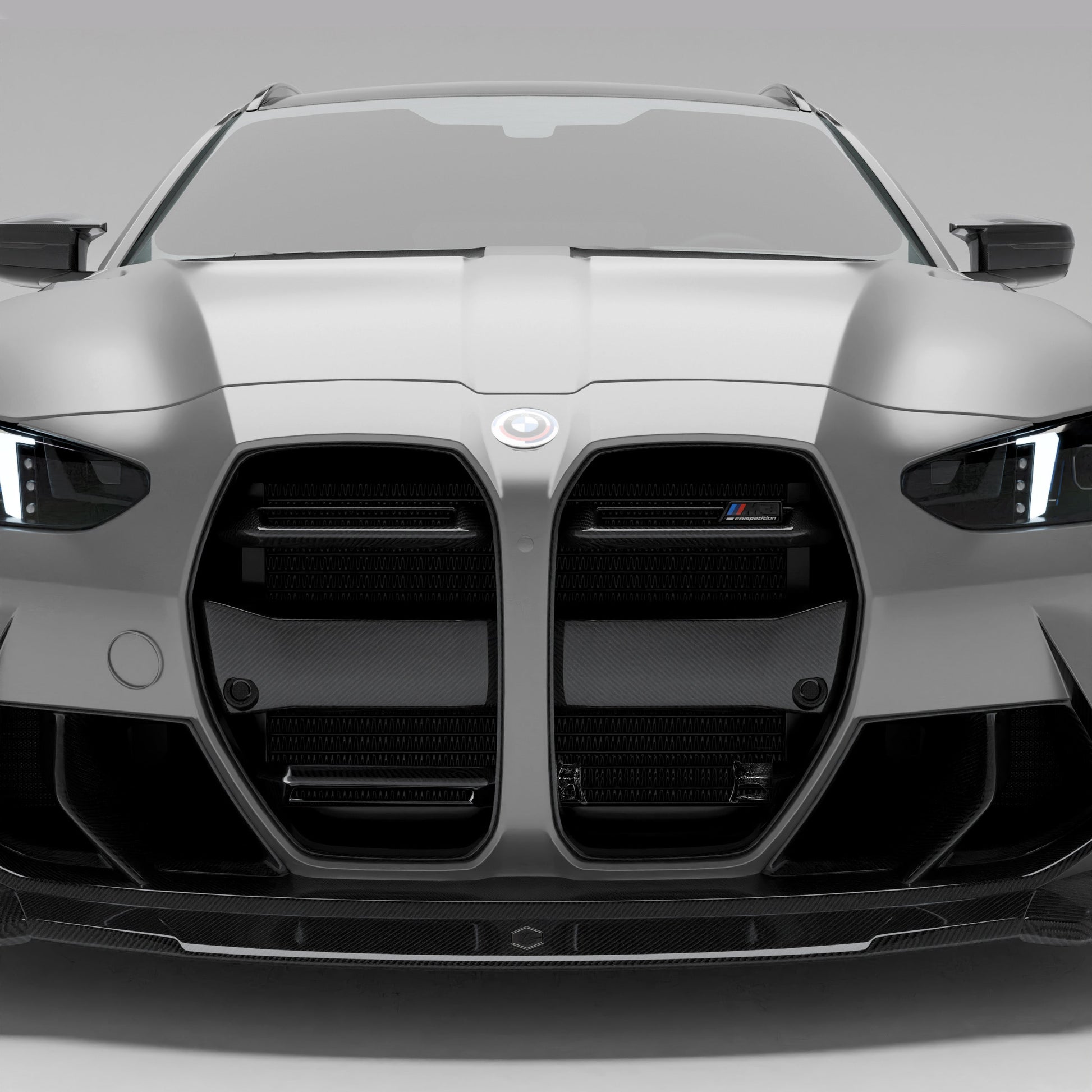 BMW M3 G81 Touring carbon fiber front grille with ACC, front view