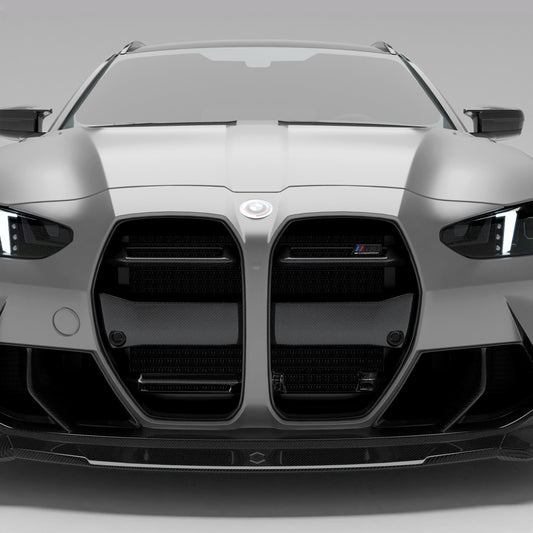 BMW M3 G81 Touring carbon fiber front grille with ACC, front view