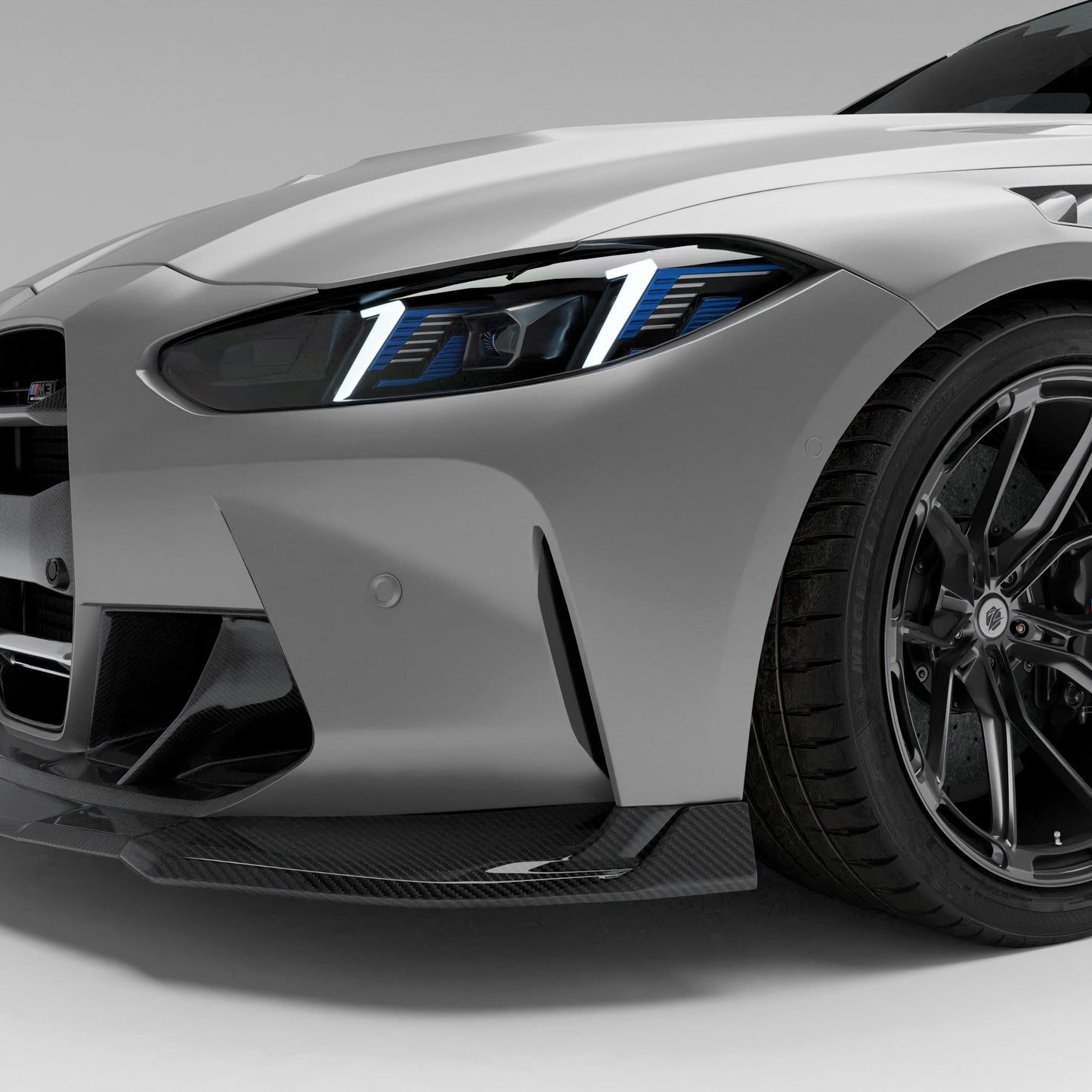 BMW M3 G81 carbon fiber front lip full front fitment view