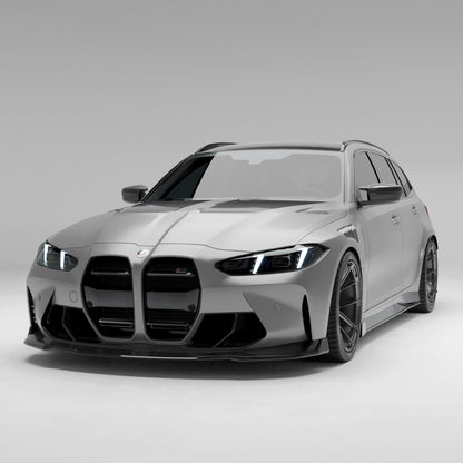 BMW M3 G81 carbon fiber front lip front bumper view