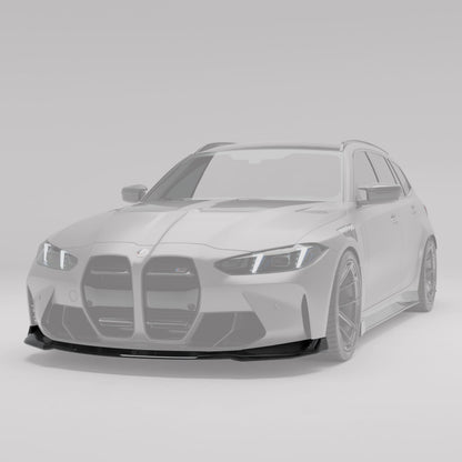 BMW M3 G81 carbon fiber front lip angled splitter detail