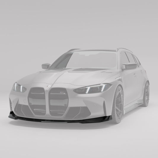 BMW M3 G81 carbon fiber front lip angled splitter detail
