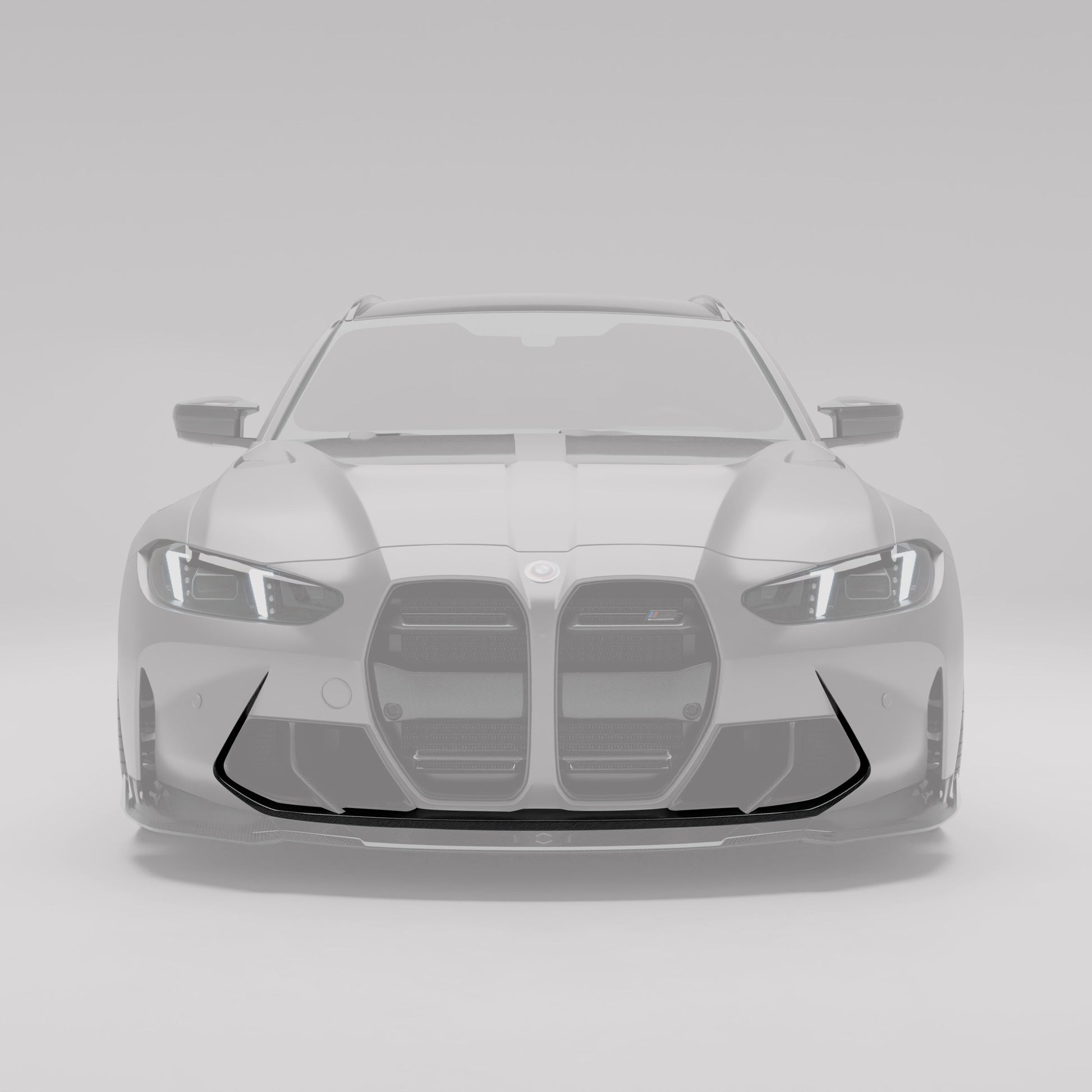 BMW M3 G81 carbon fiber front trim angled lower bumper view