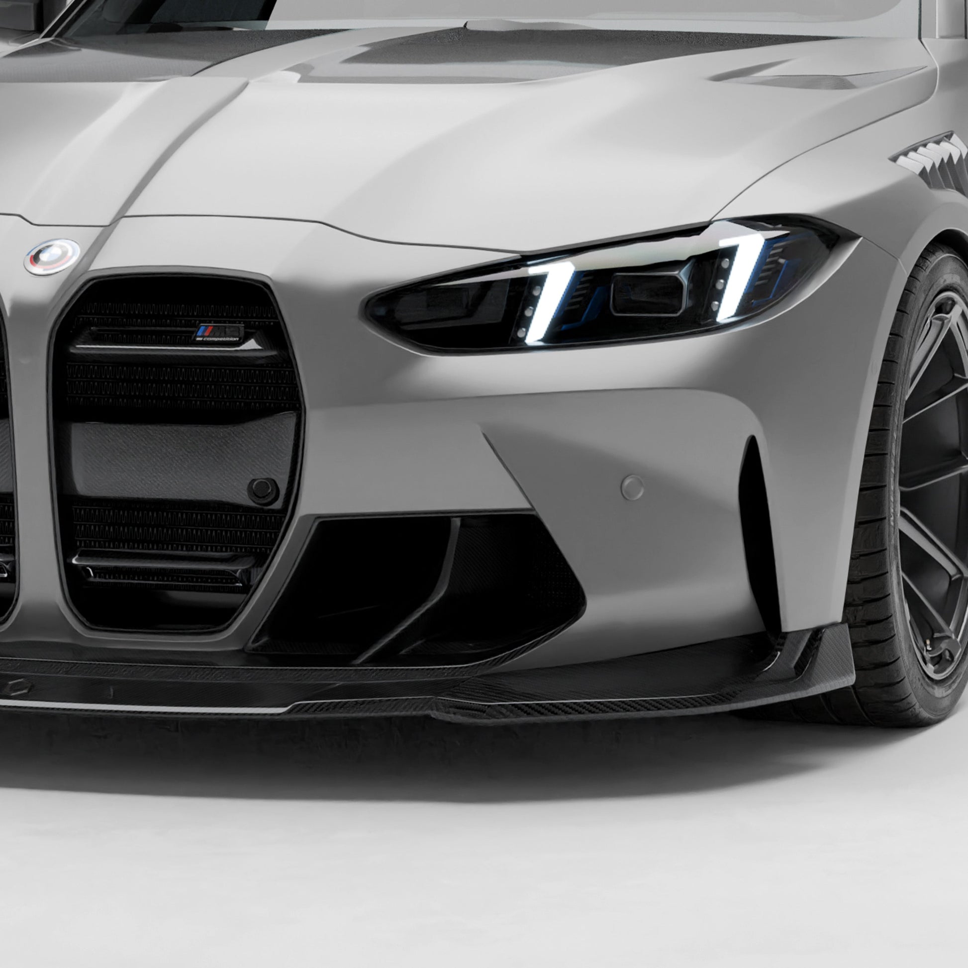 BMW M3 G81 carbon fiber front trim shown in detail