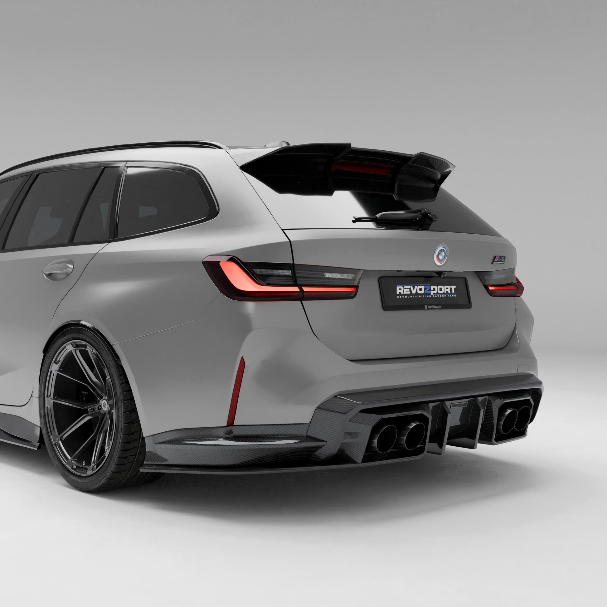 BMW M3 G81 carbon fiber rear diffuser straight on rear view