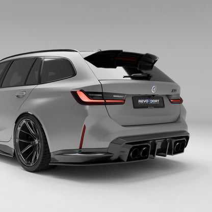 BMW M3 G81 carbon fiber rear diffuser straight on rear view