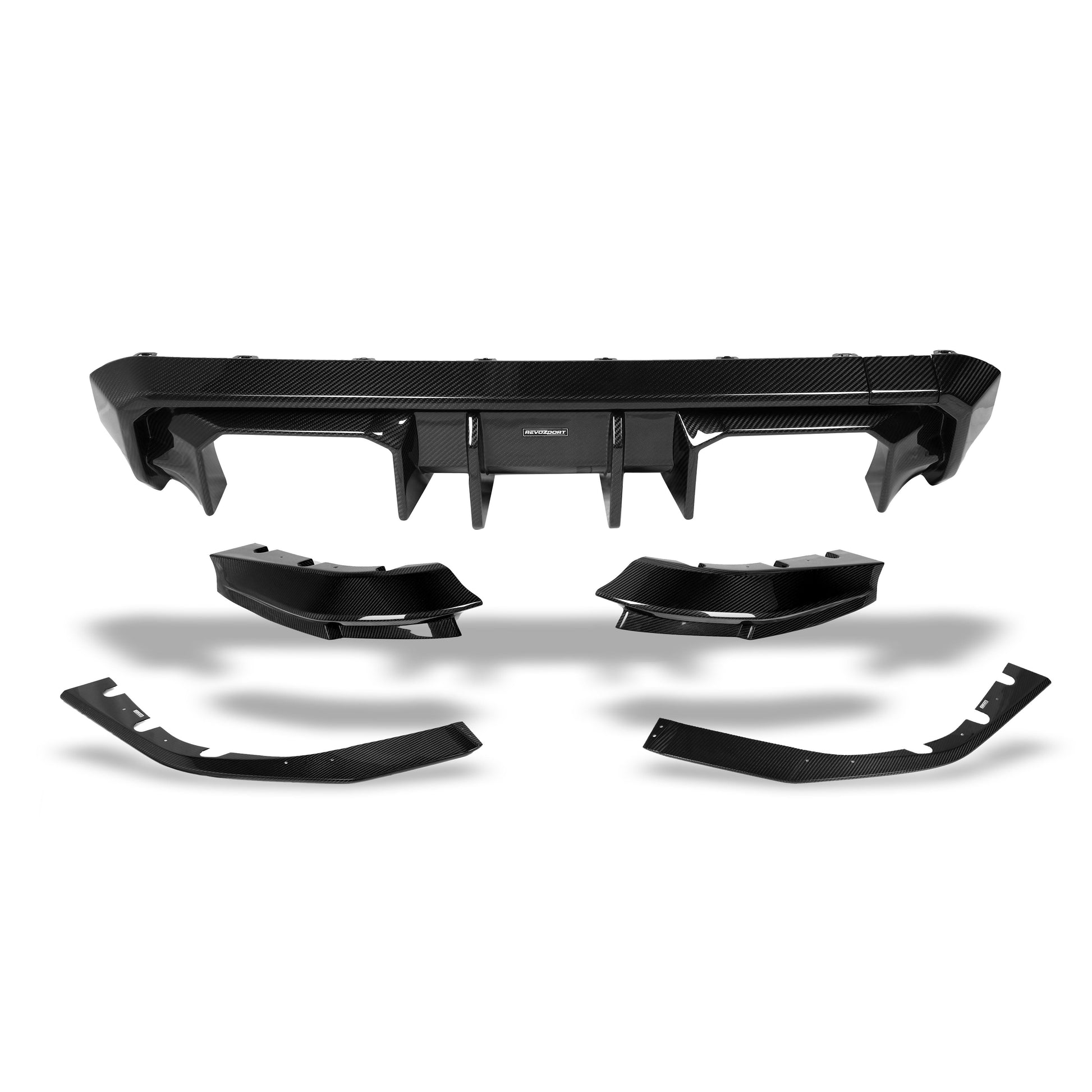 BMW M3 G80 carbon fiber rear diffuser side strake view