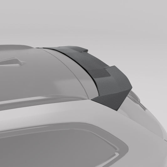 BMW M3 G81 carbon fiber roof spoiler mounted on wagon roofline