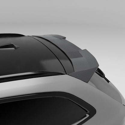 BMW M3 G81 Touring carbon fiber roof spoiler rear angle view