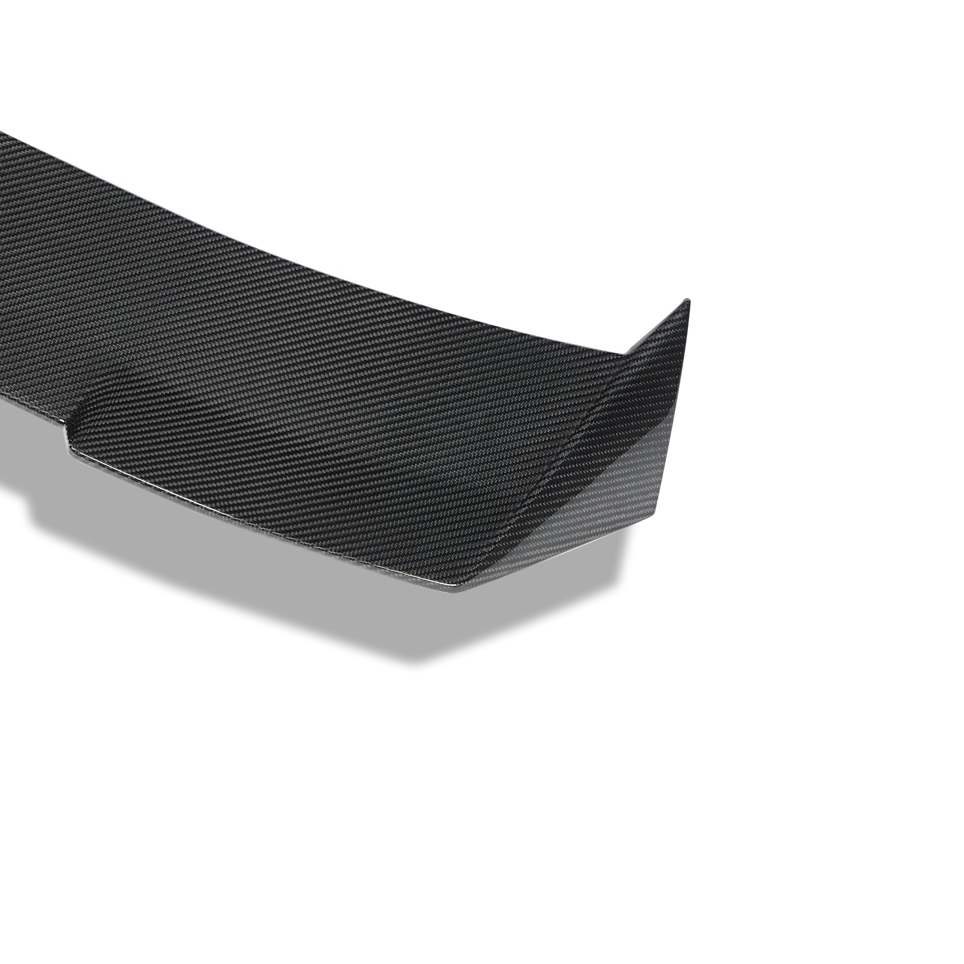 BMW M3 G81 carbon fiber roof spoiler end cap detail view