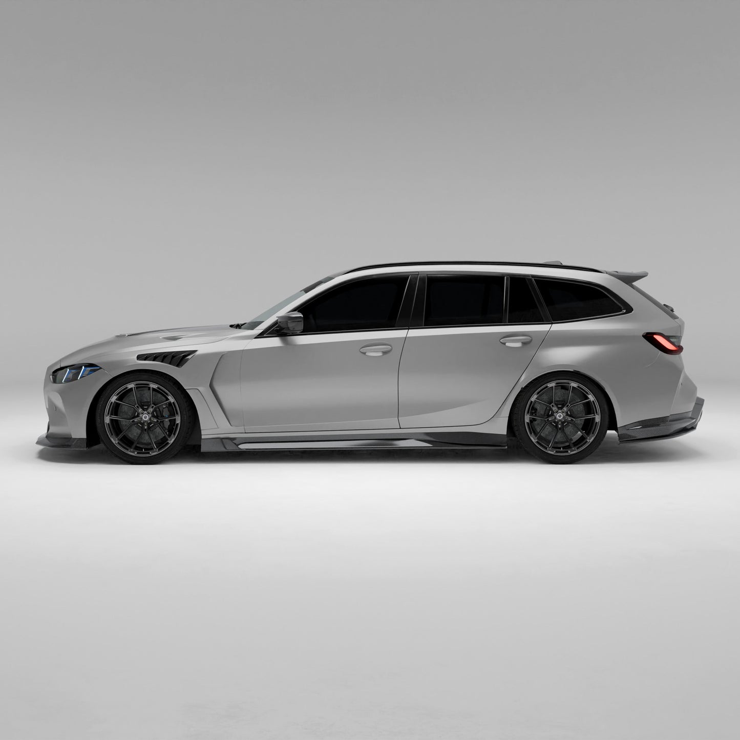 BMW M3 G81 carbon fiber side skirt installed side profile angle