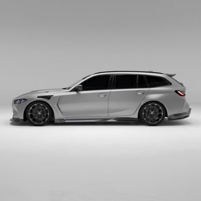 BMW M3 G81 carbon fiber side skirt installed side profile angle