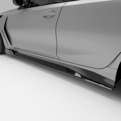 BMW M3 G81 carbon fiber side skirt full length profile view
