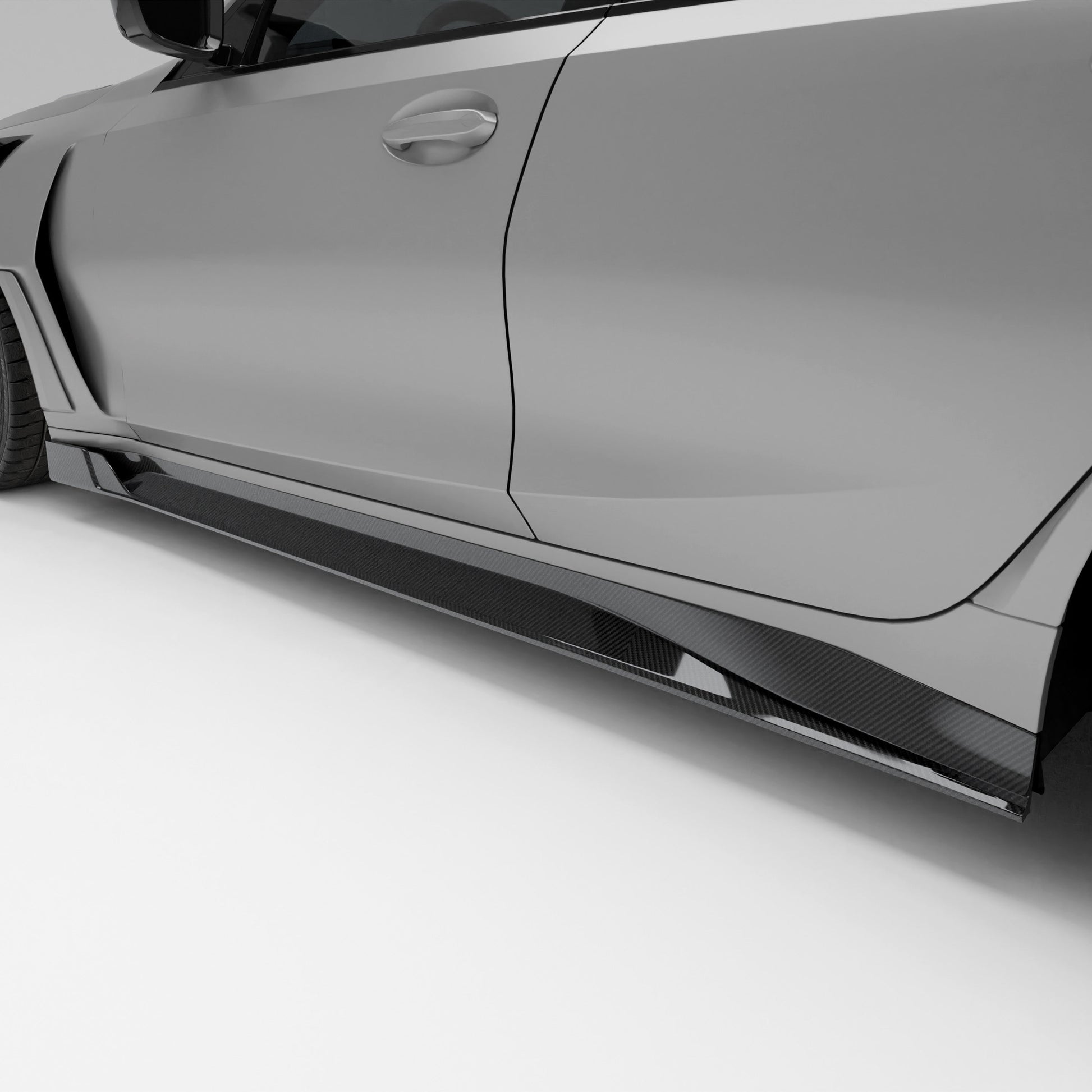BMW M3 G81 carbon fiber side skirt mid section curvature detail