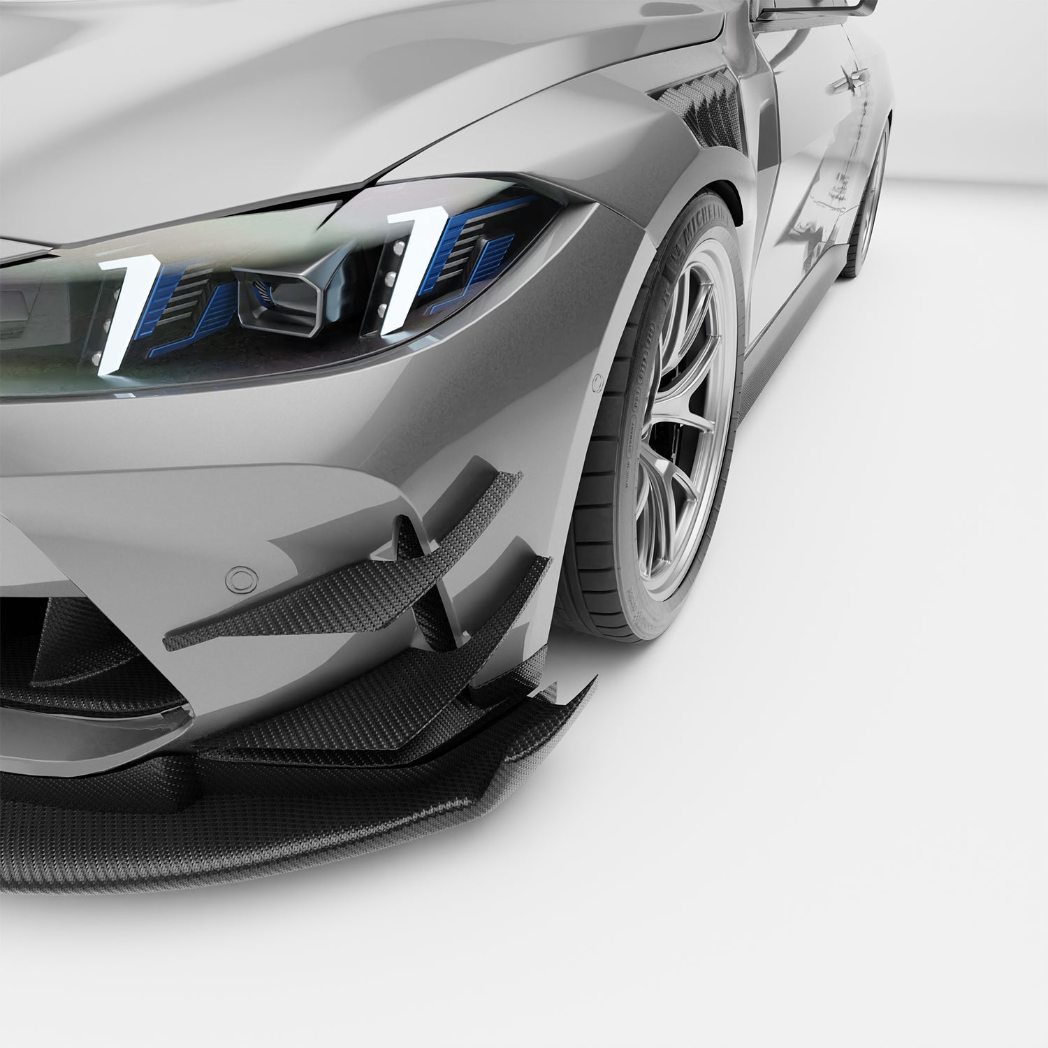 BMW M4 G82 carbon fiber front canards paired product shot