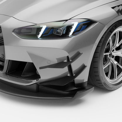 BMW M4 G82 carbon fiber front canards fitted front view