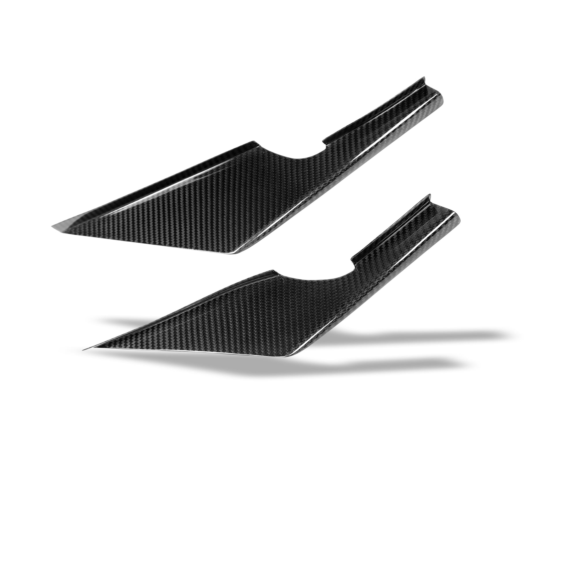 BMW M4 G82 carbon fiber front canards close-up of weave