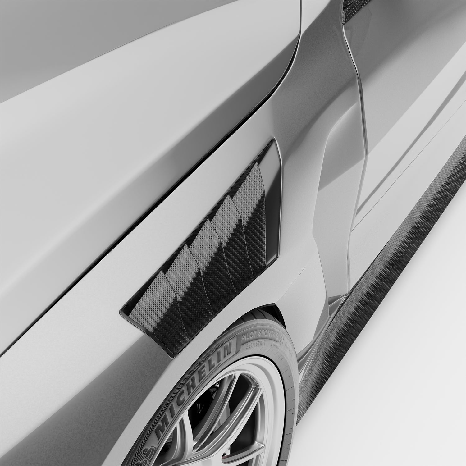 BMW M4 G82 carbon fiber front fender rear edge detail shot