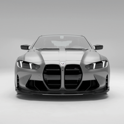 BMW M4 G82 carbon fiber front trim, front-facing studio view