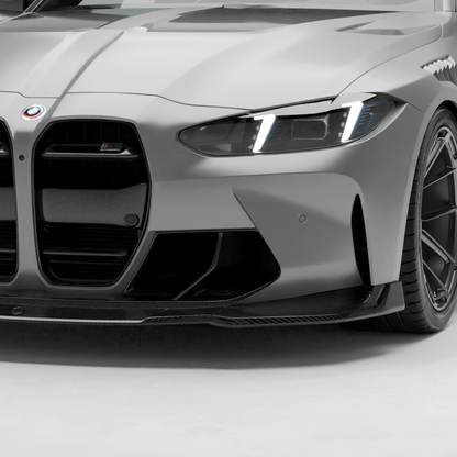 BMW M4 G82 carbon fiber front vents, front-facing studio view