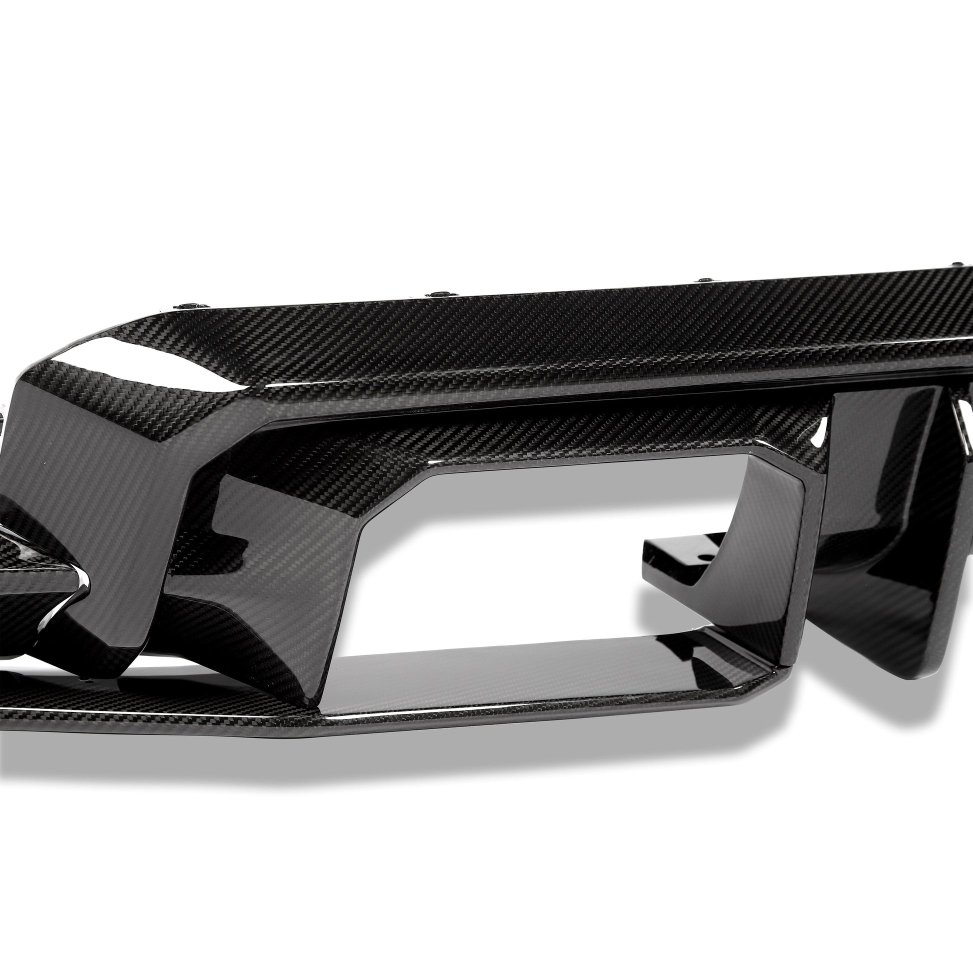 BMW M4 G82 carbon fiber rear diffuser full assembly view