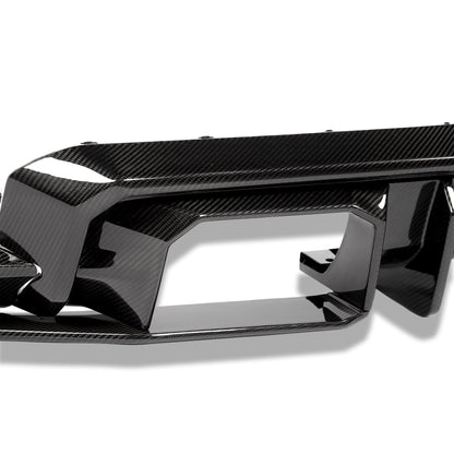 BMW M4 G82 carbon fiber rear diffuser full assembly view