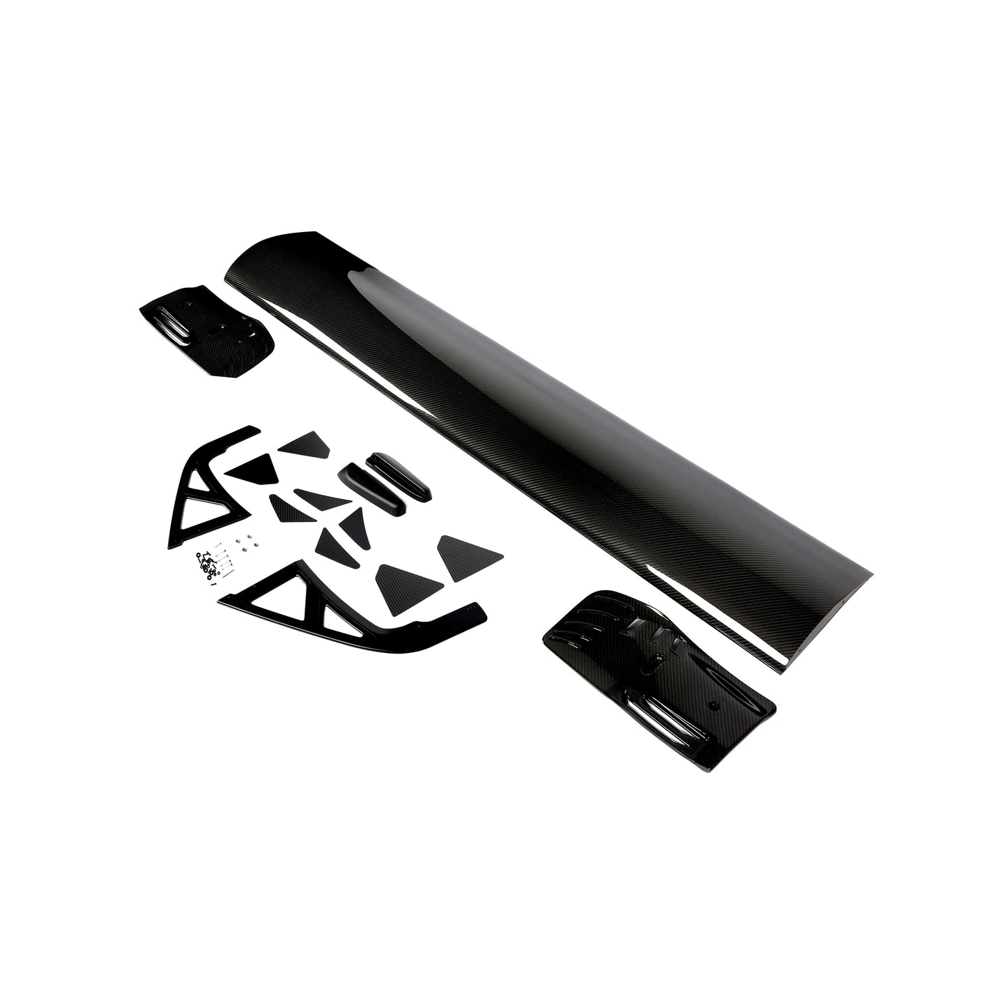 BMW carbon fiber rear wing top-down view of the blade