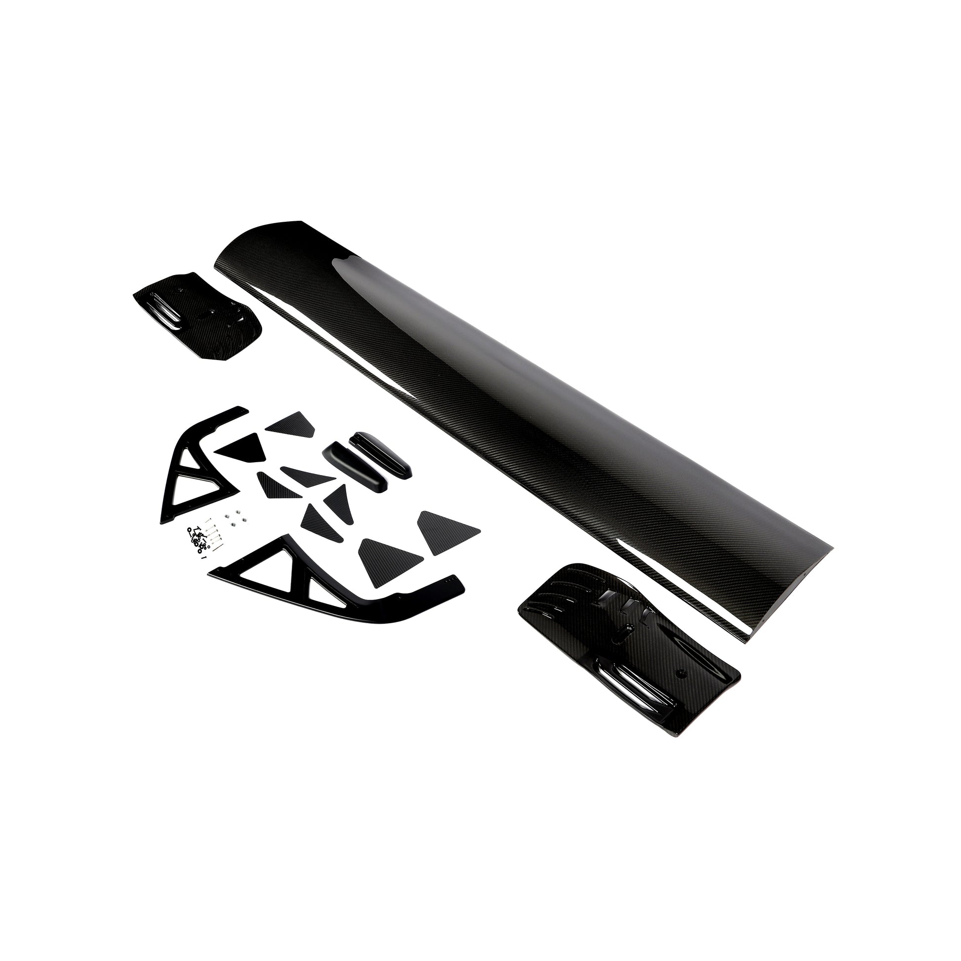 BMW M4 G82 carbon fiber rear wing top-down view of the blade