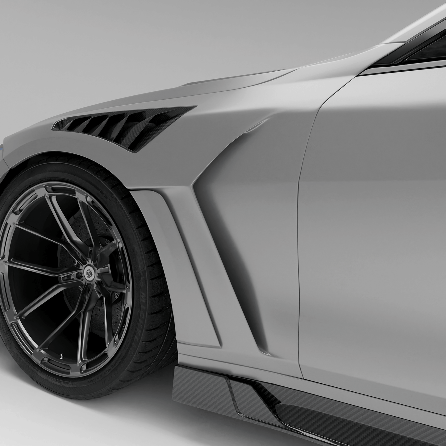 BMW M4 G82 carbon fiber side fenders front profile view