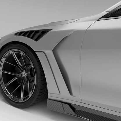 BMW M4 G82 carbon fiber side fenders front profile view