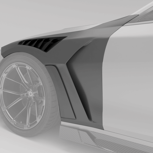 BMW M4 G82 vented carbon fender mounted on coupe front