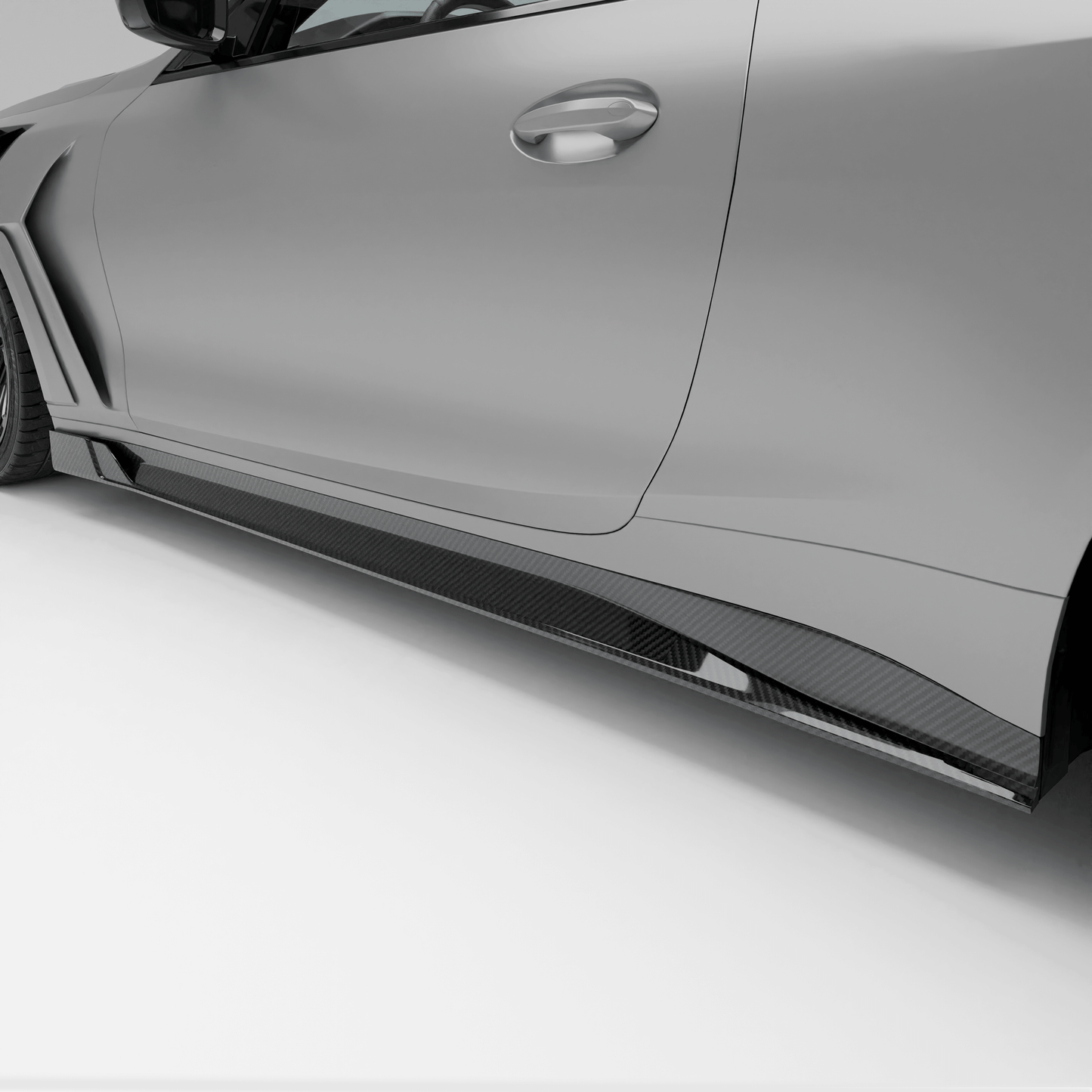 BMW M4 G82 carbon fiber side skirts full side profile view