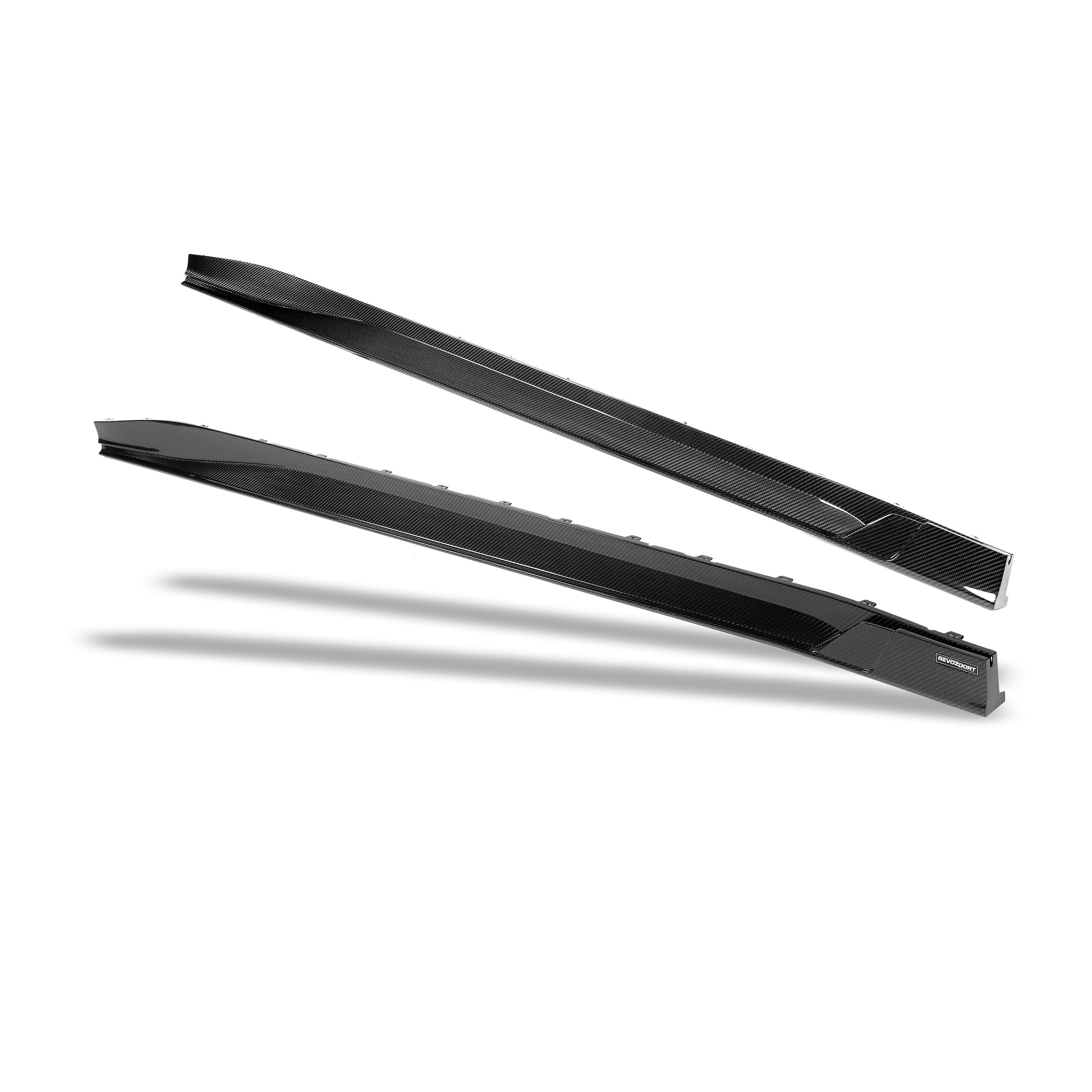 BMW M4 G82 carbon fiber side skirt lower edge angle view
