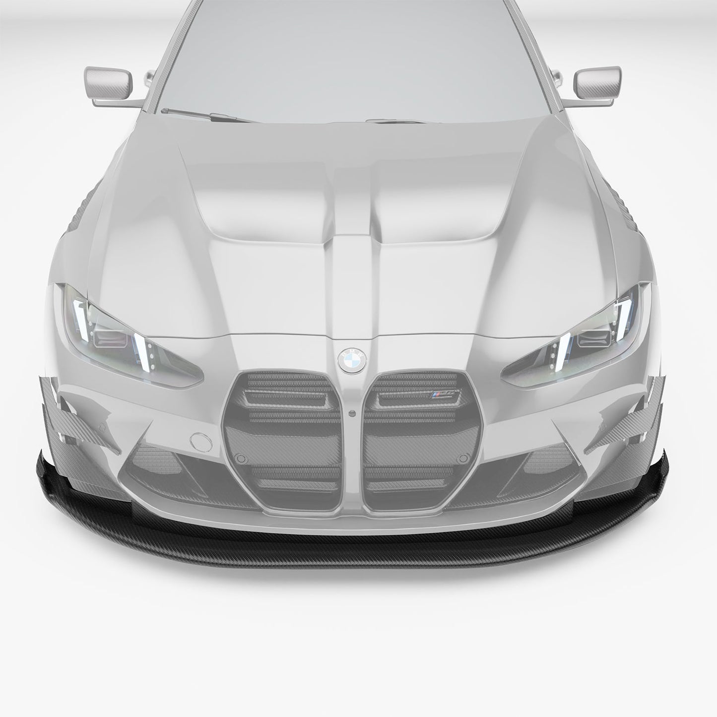 G82 M4 carbon splitter underside showing integrated diffusers