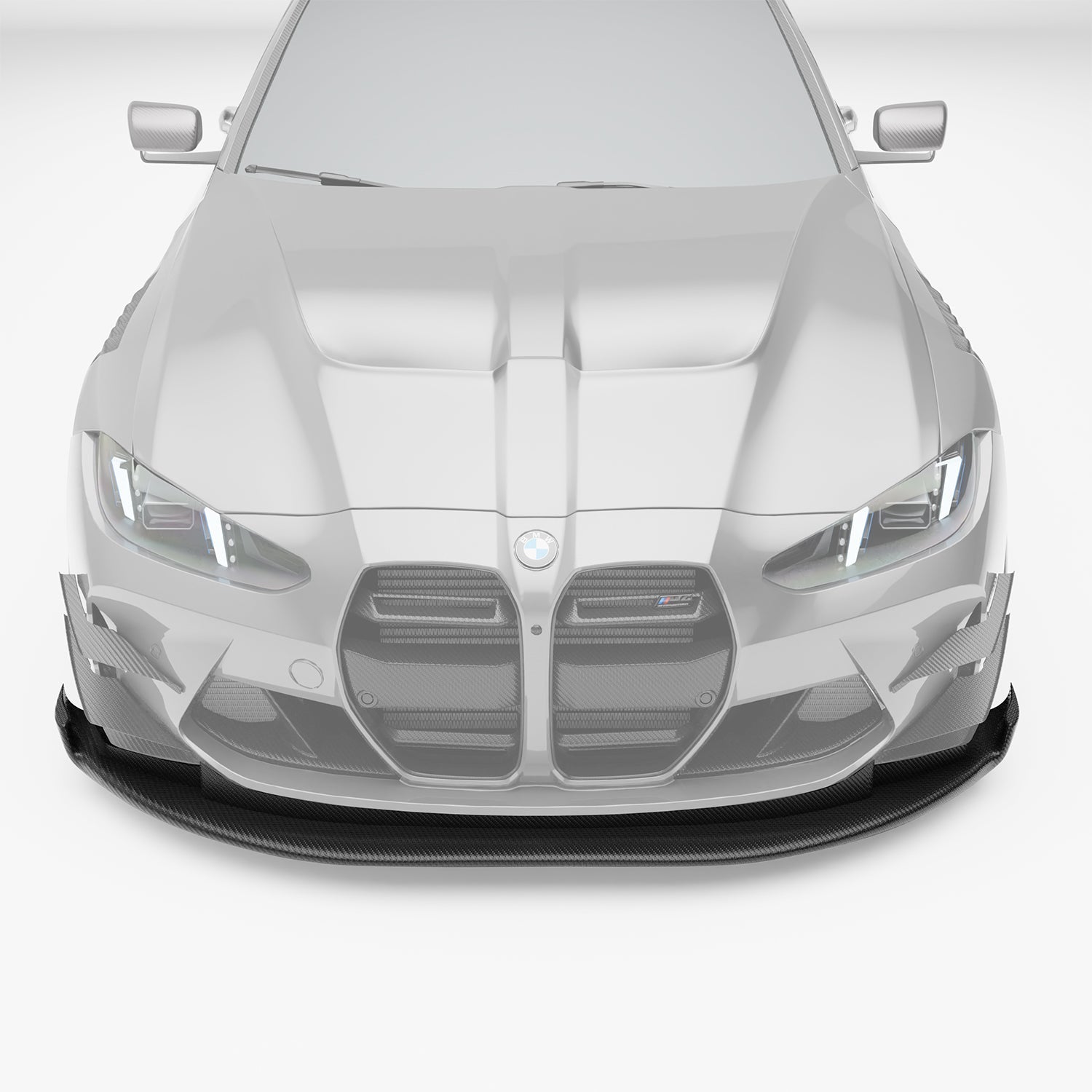 G82 M4 carbon splitter underside showing integrated diffusers