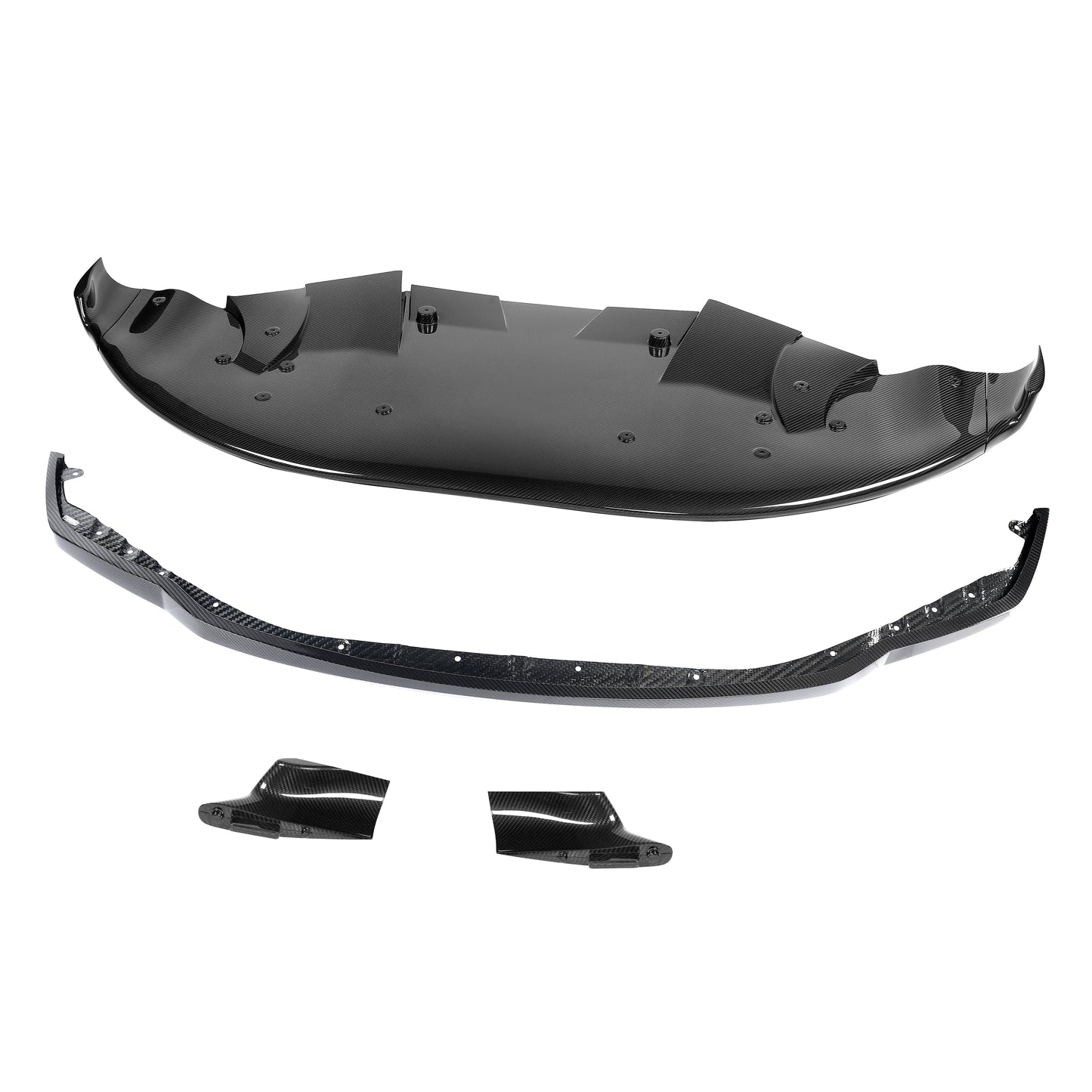 BMW carbon fiber splitter air dam leading edge close-up