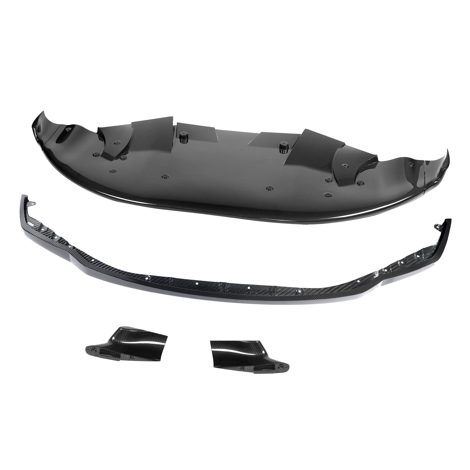 BMW carbon fiber splitter air dam leading edge close-up